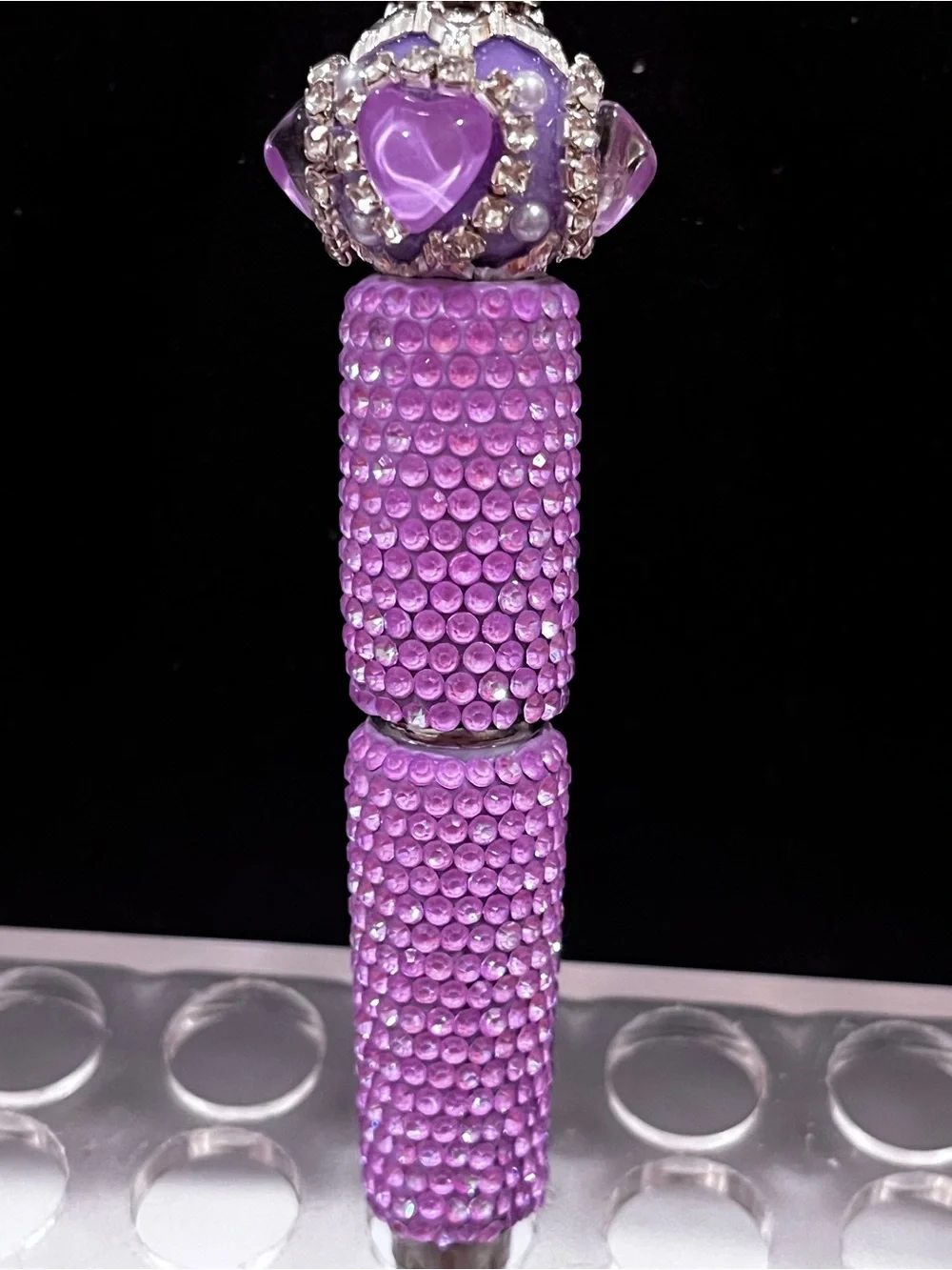 Designer inspired silicone Bow focal fancy beaded pen